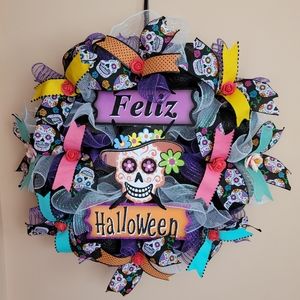 Sugar skulls wreath